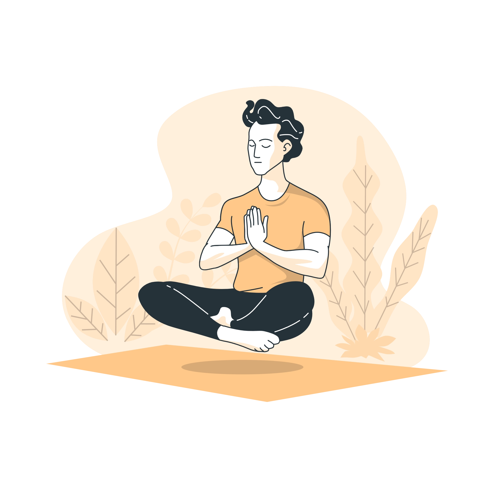 A boy doing meditation